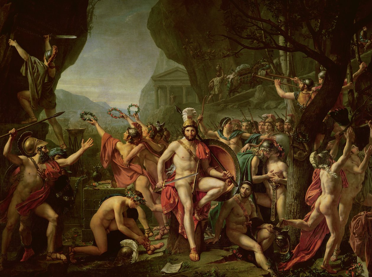 Leonidas Thermopylaessa, 480 eaa tekijältä Jacques Louis David