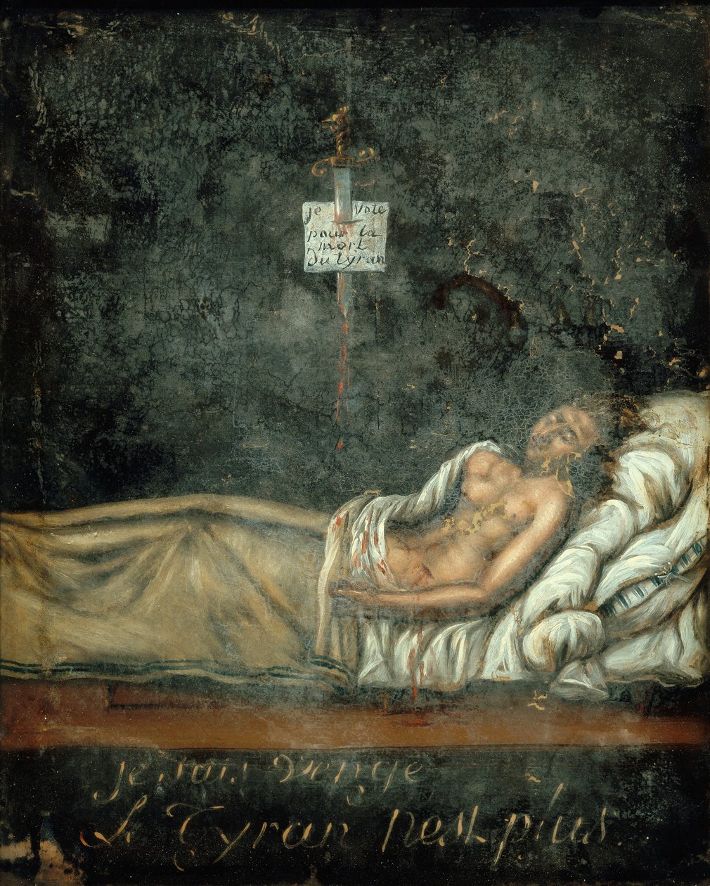 Louis-Michel Le Peletier, markiisi de Saint-Fargeau 1760-1793 kuolinvuoteellaan, n. 1793. tekijältä Jacques Louis David