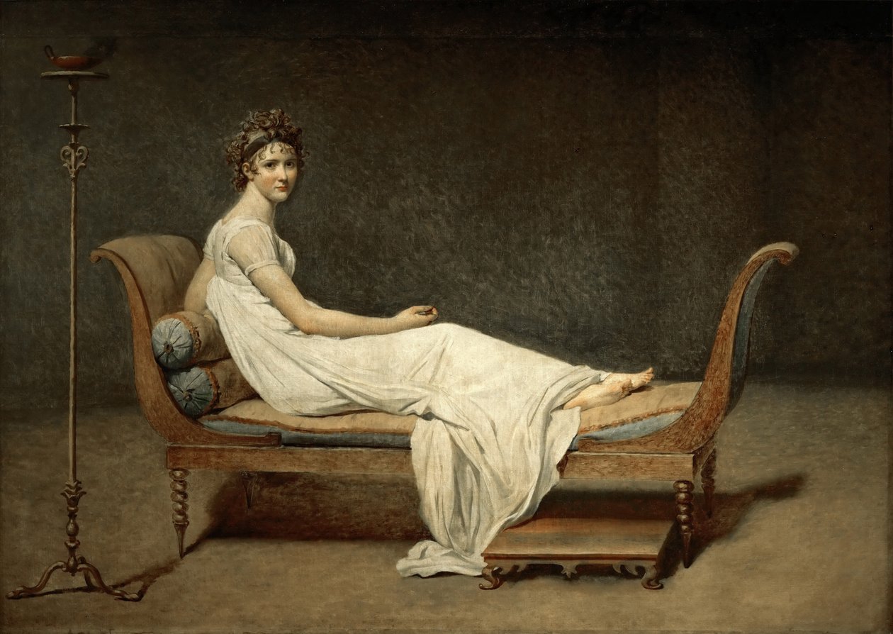 Madame Récamier, syntynyt Julie Bernard 1777-1849 tekijältä Jacques Louis David