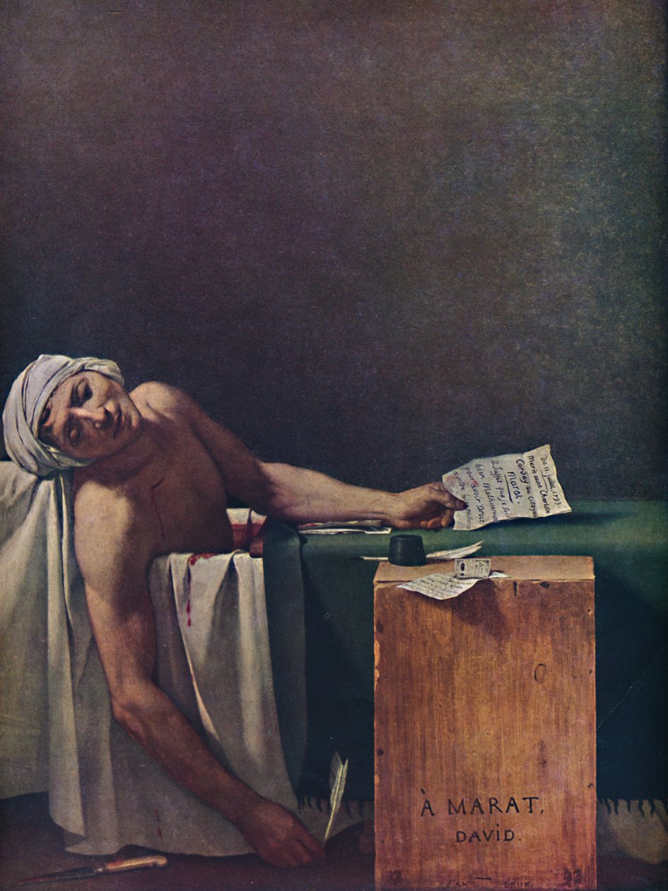 Marat Assassiné, Maratin kuolema, 1793, 1937. tekijältä Jacques Louis David