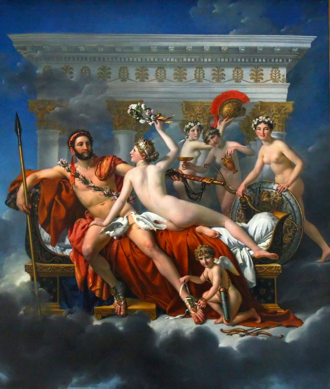 Venus riisuu Marsin aseista", 1824. tekijältä Jacques Louis David