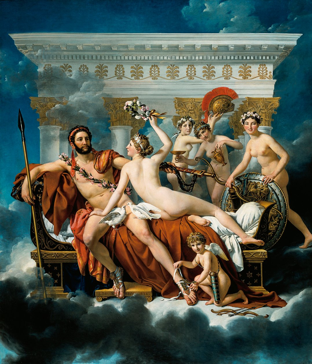 Marsin aseistariisuminen Venuksen ja kolmen armon toimesta tekijältä Jacques Louis David
