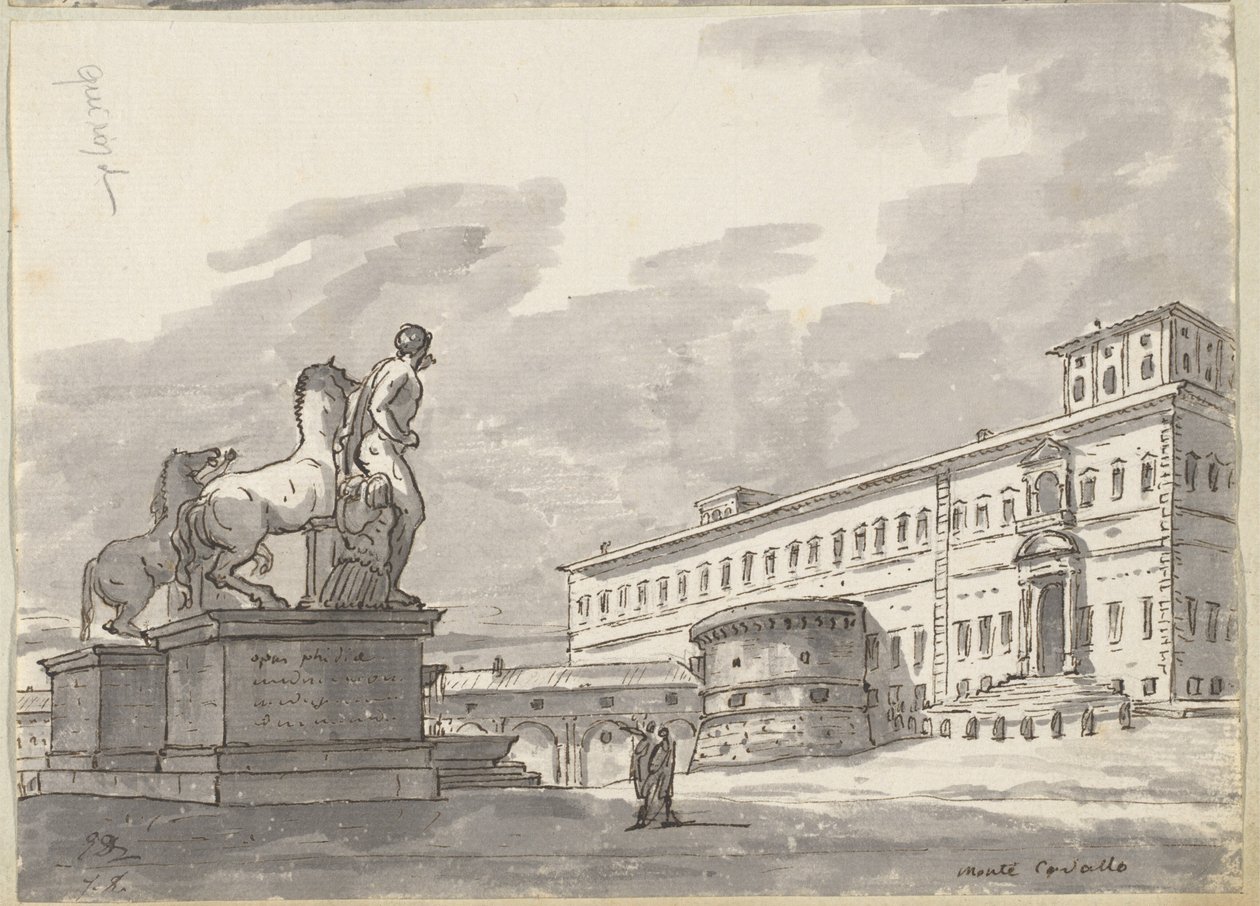 Monte Cavallo, hevosten kesyttäjien kanssa tekijältä Jacques Louis David