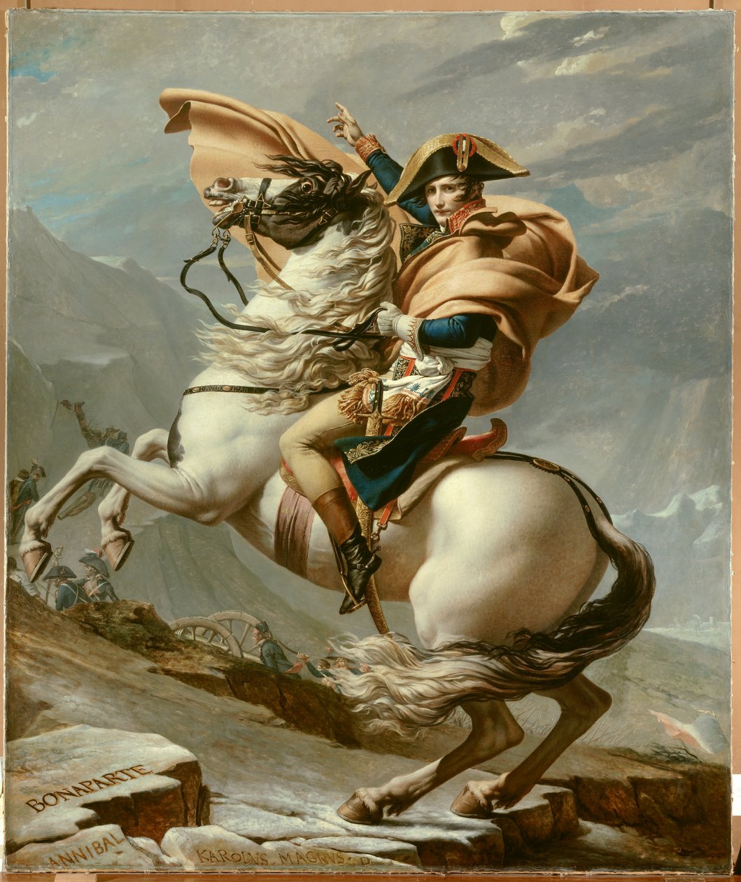 Napoleon ylittää Alpit tekijältä Jacques Louis David