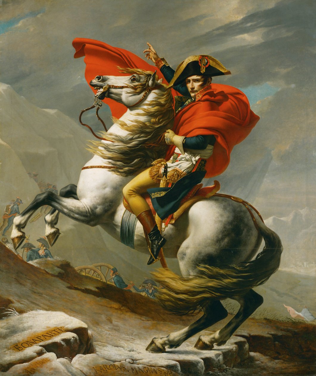 Napoleon ylittää Saint Bernhardin solan, yksi viidestä versiosta ... (öljy kankaalle) (öljy kankaalle) tekijältä Jacques Louis David