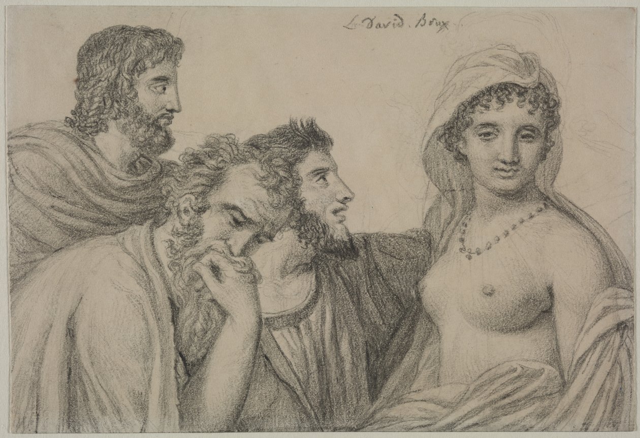 Phryné tuomareiden edessä, n. 1816-1820. tekijältä Jacques Louis David