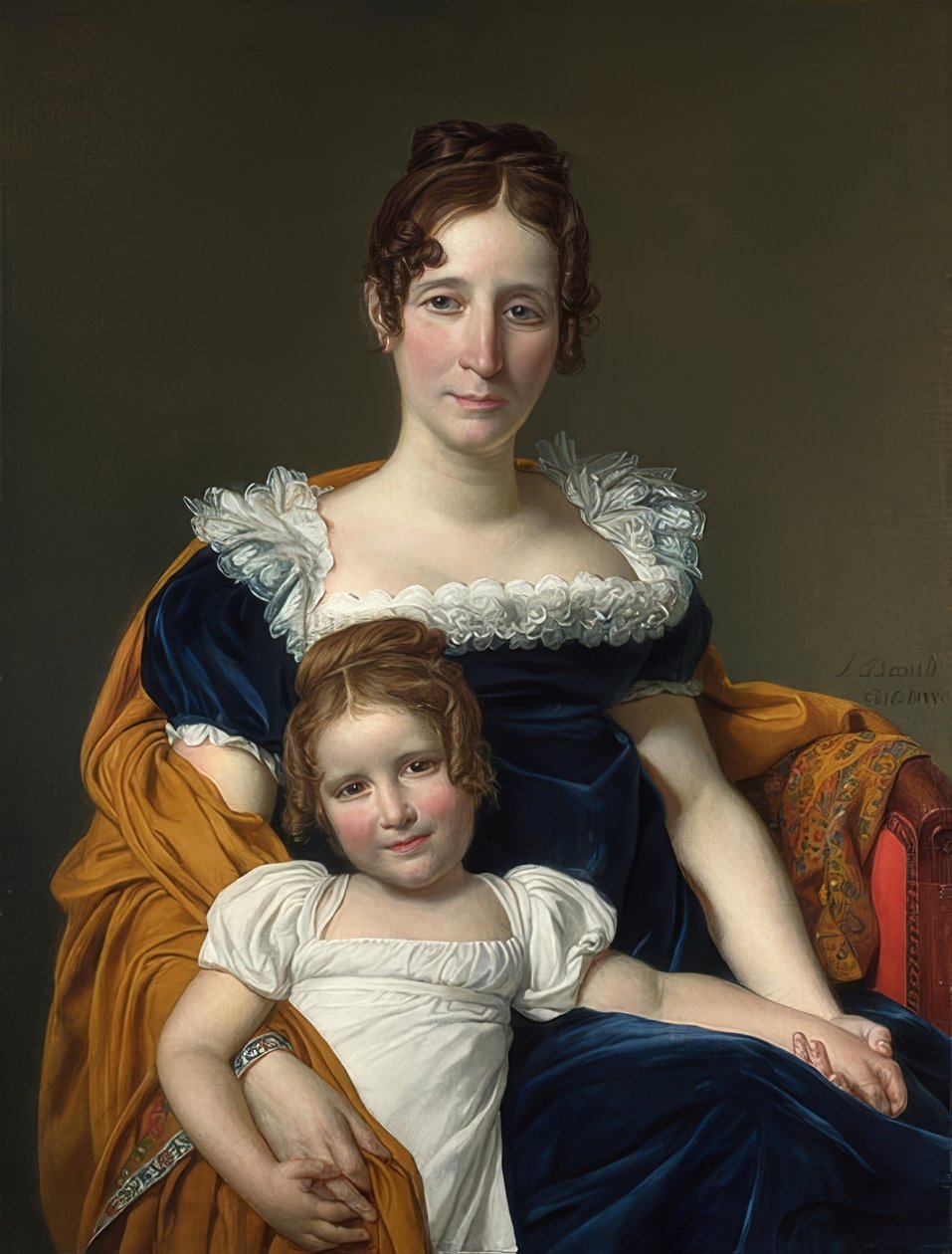 Kreivitär Vilain XIIIII:n muotokuva tyttärensä kanssa. 1816 tekijältä Jacques Louis David