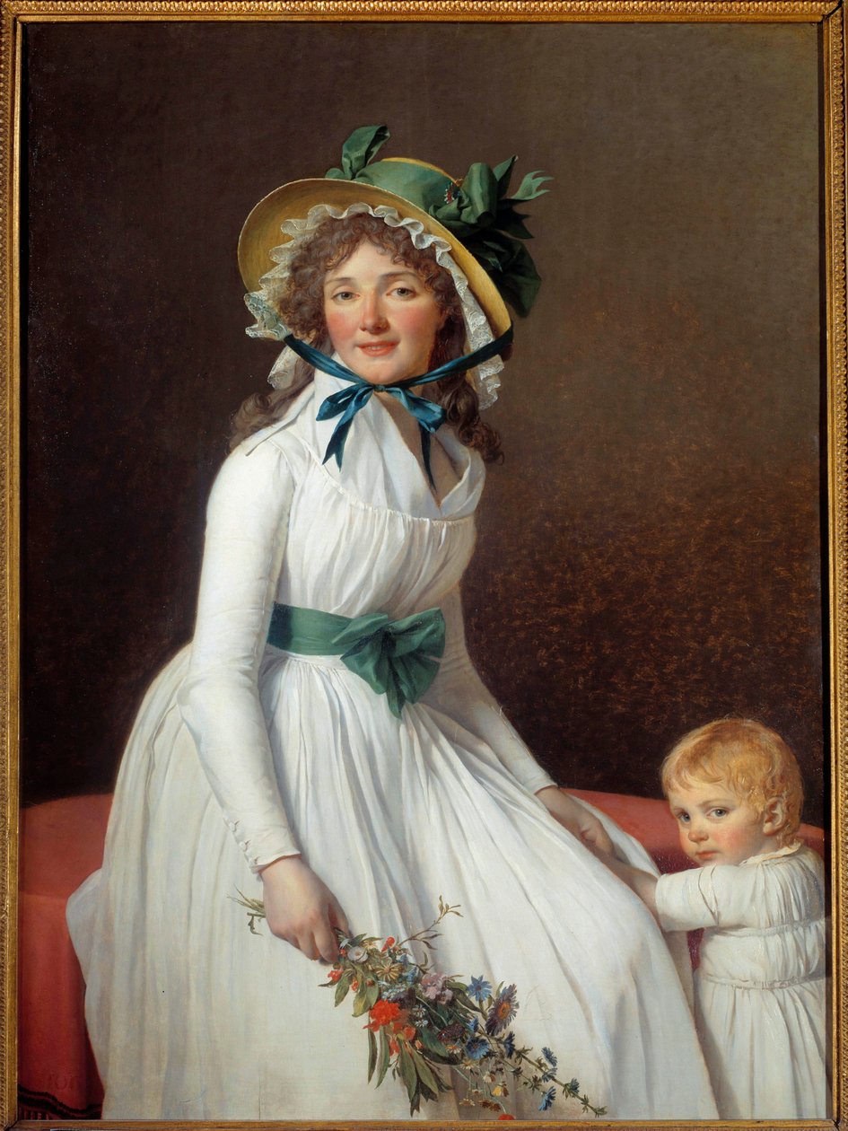 Muotokuva Madame Seriziatista, taiteilijan vaimon sisaresta poikansa Emilen kanssa Jacques Louis Davidin maalaus (1748-1825) 1793 su. 1,31x0,96 m Paris musee du Louvre - Muotokuva Madame Seriziatista, taiteilijan vaimon sisaresta poikansa Emilen kanssa. Ma tekijältä Jacques Louis David