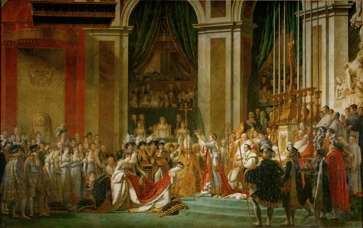 Napoleonin kruunajaiset Notre-Damessa ... tekijältä Jacques Louis David