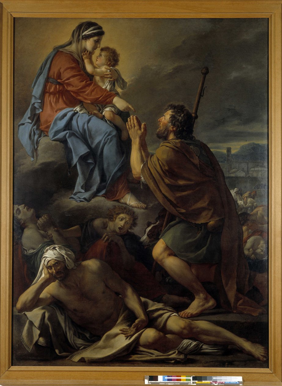 Pyhä Roch rukoilee Neitsyttä ruton lopettamisen puolesta tekijältä Jacques Louis David