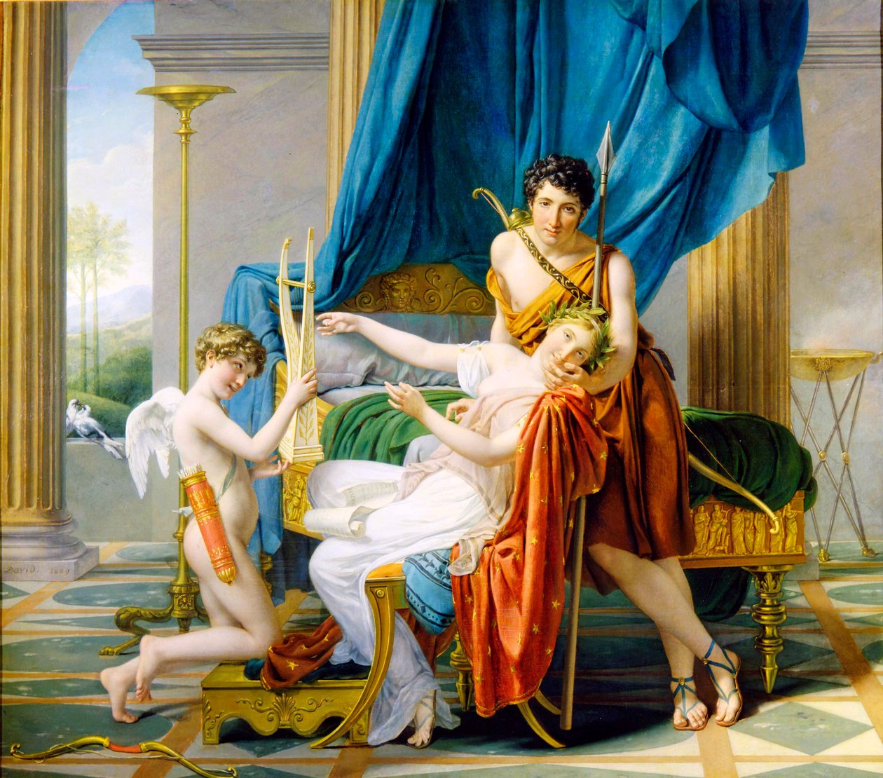 Sappho, Phaon ja Cupid, 1809. tekijältä Jacques Louis David