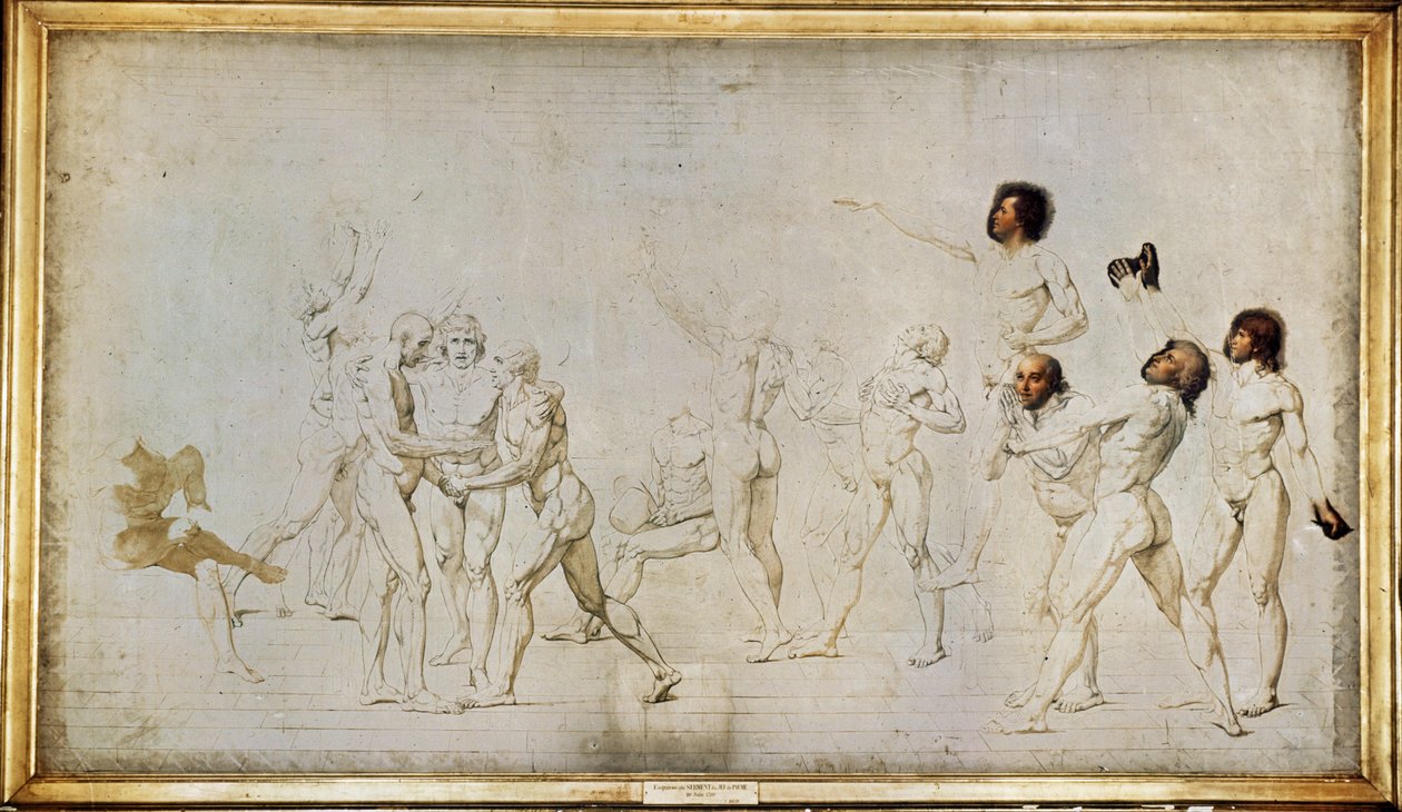 Jeu de Paumen valan luonnos ... tekijältä Jacques Louis David