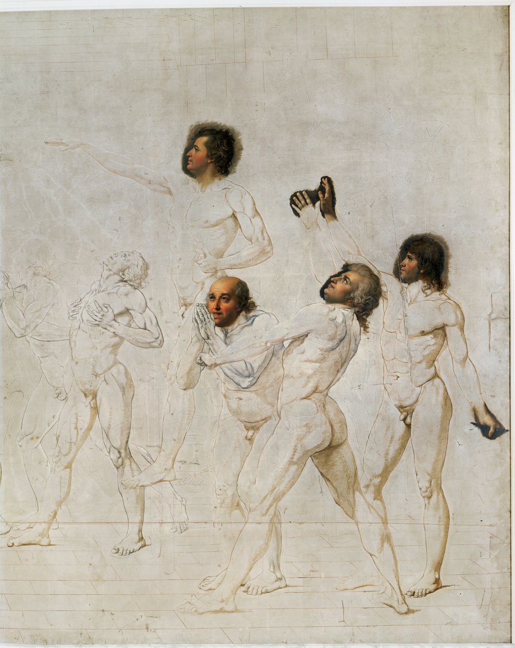 Jeu de Paumen valan luonnos ... tekijältä Jacques Louis David