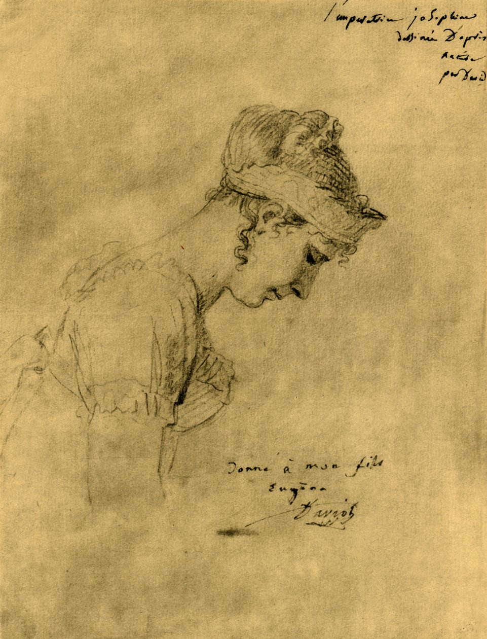 Luonnos Josephinesta Napoleonin kruunajaisissa, 2. joulukuuta 1804, 1921. tekijältä Jacques Louis David