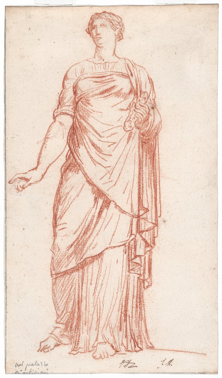Floran patsas edestä katsottuna Palazzo Giustinianissa, Roomassa tekijältä Jacques Louis David