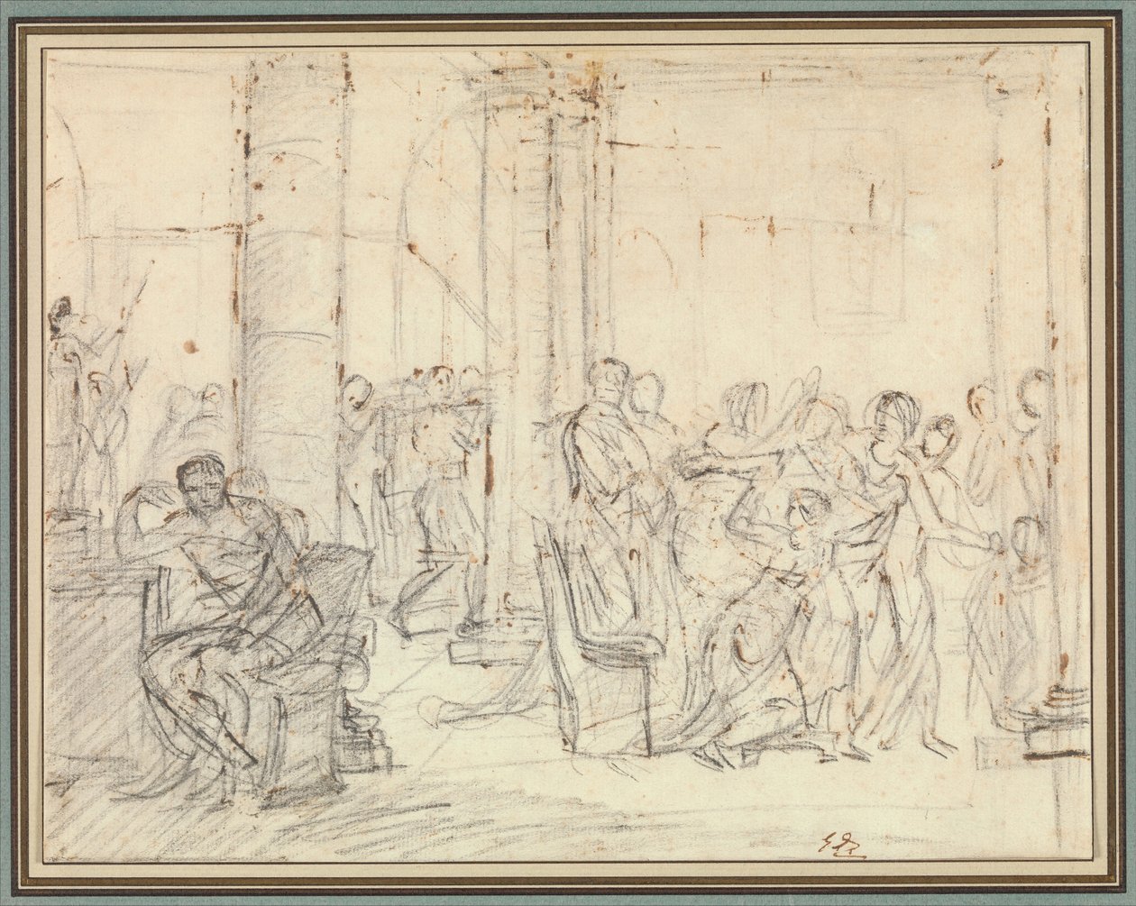 Tutkielma teokseen Liktorit tuovat Brutukselle hänen poikiensa ruumiit tekijältä Jacques Louis David