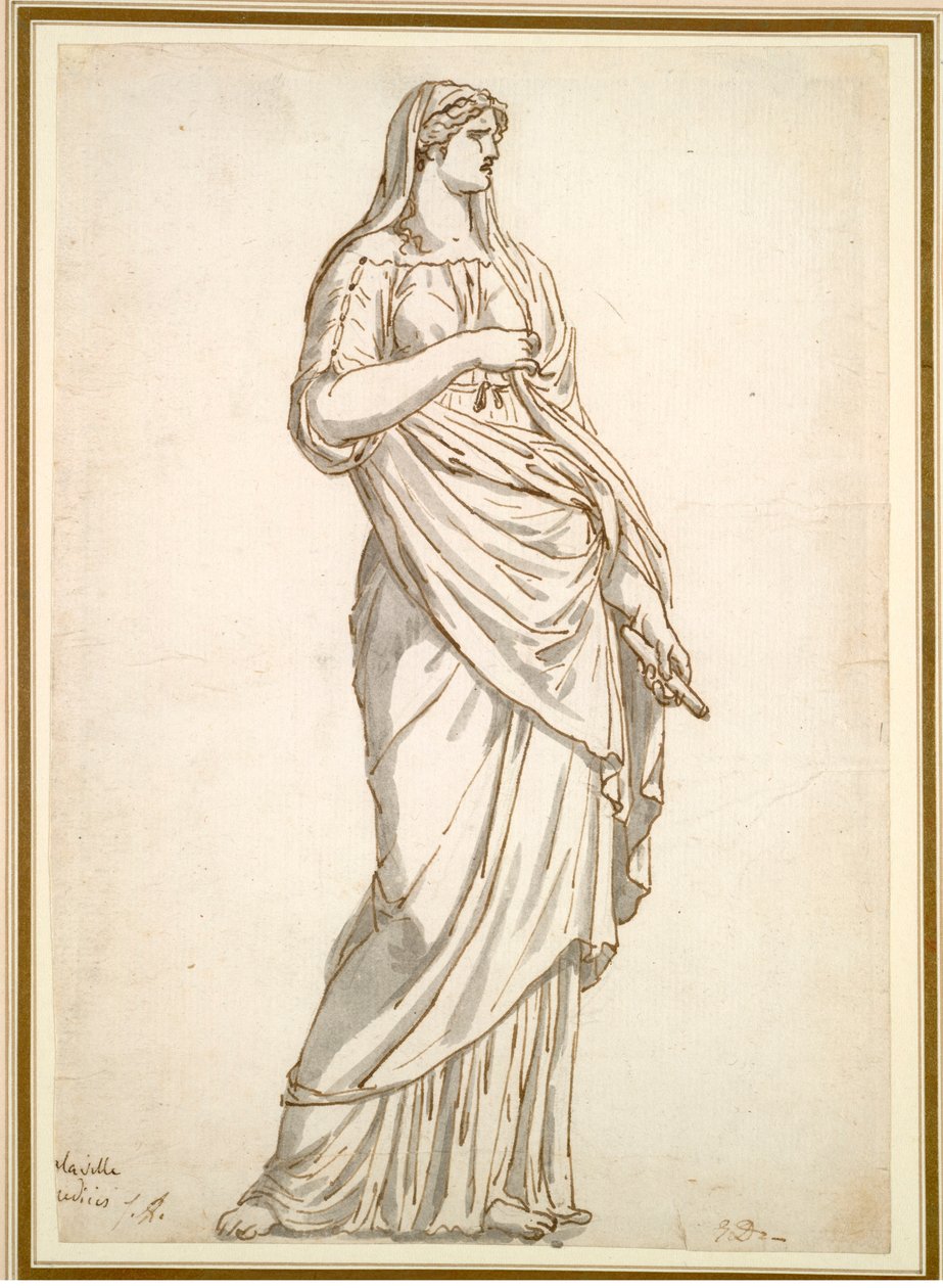 Tutkimus Sabine-patsaasta Villa Medicistä, n. 1775-1780. tekijältä Jacques Louis David
