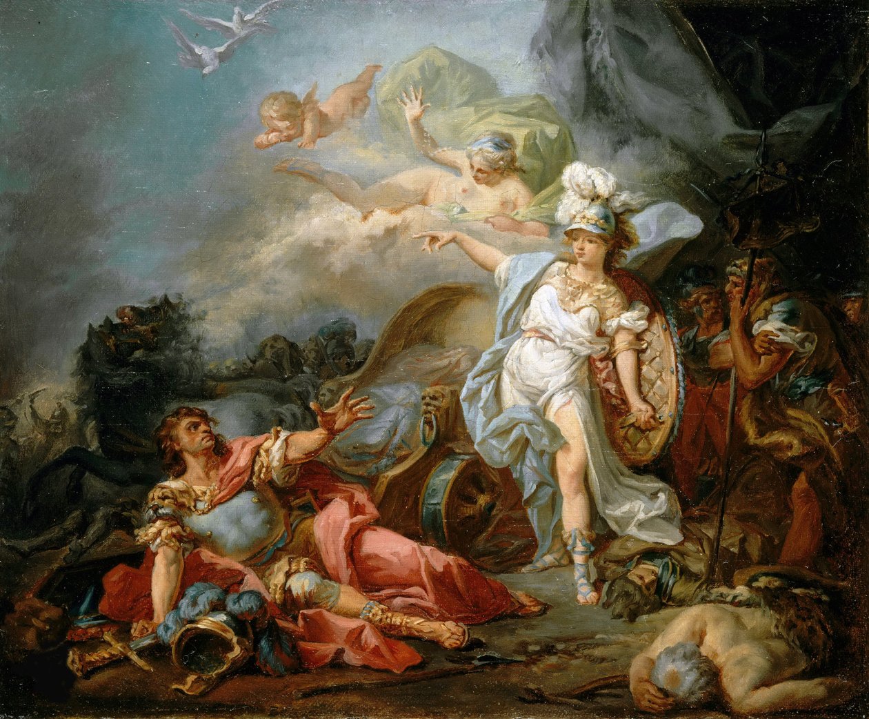Marsin ja Minervan välinen taistelu, noin 1771. tekijältä Jacques Louis David