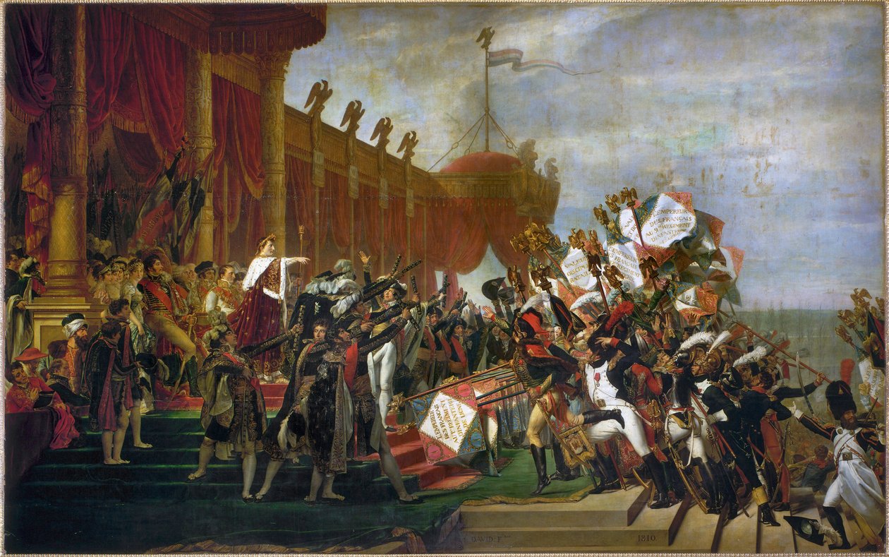 Armeijan vala kotkien jakamisen jälkeen Champs de Marsilla ... (öljy kankaalle) tekijältä Jacques Louis David