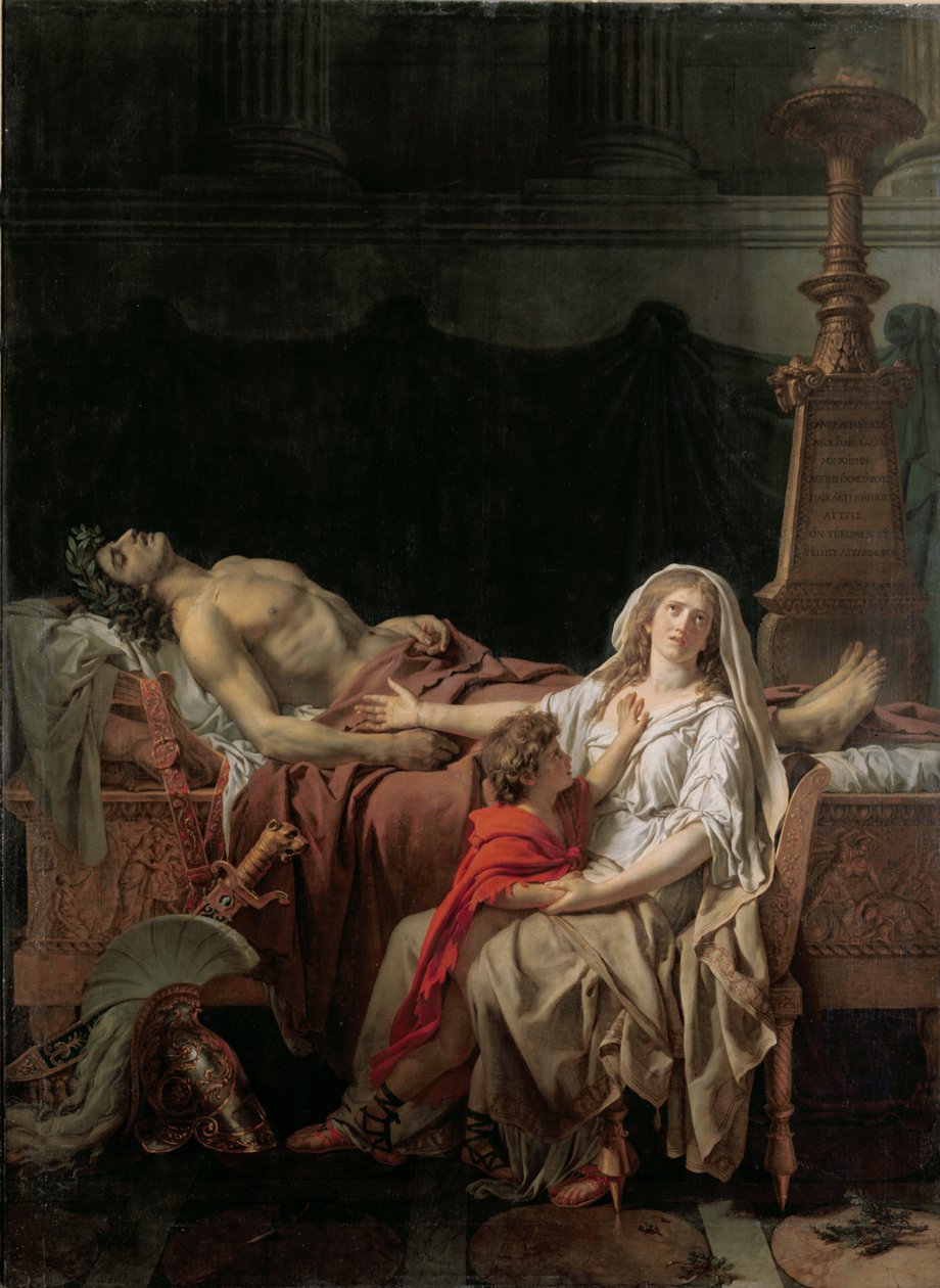 Andromachen kipu, 1783 tekijältä Jacques Louis David