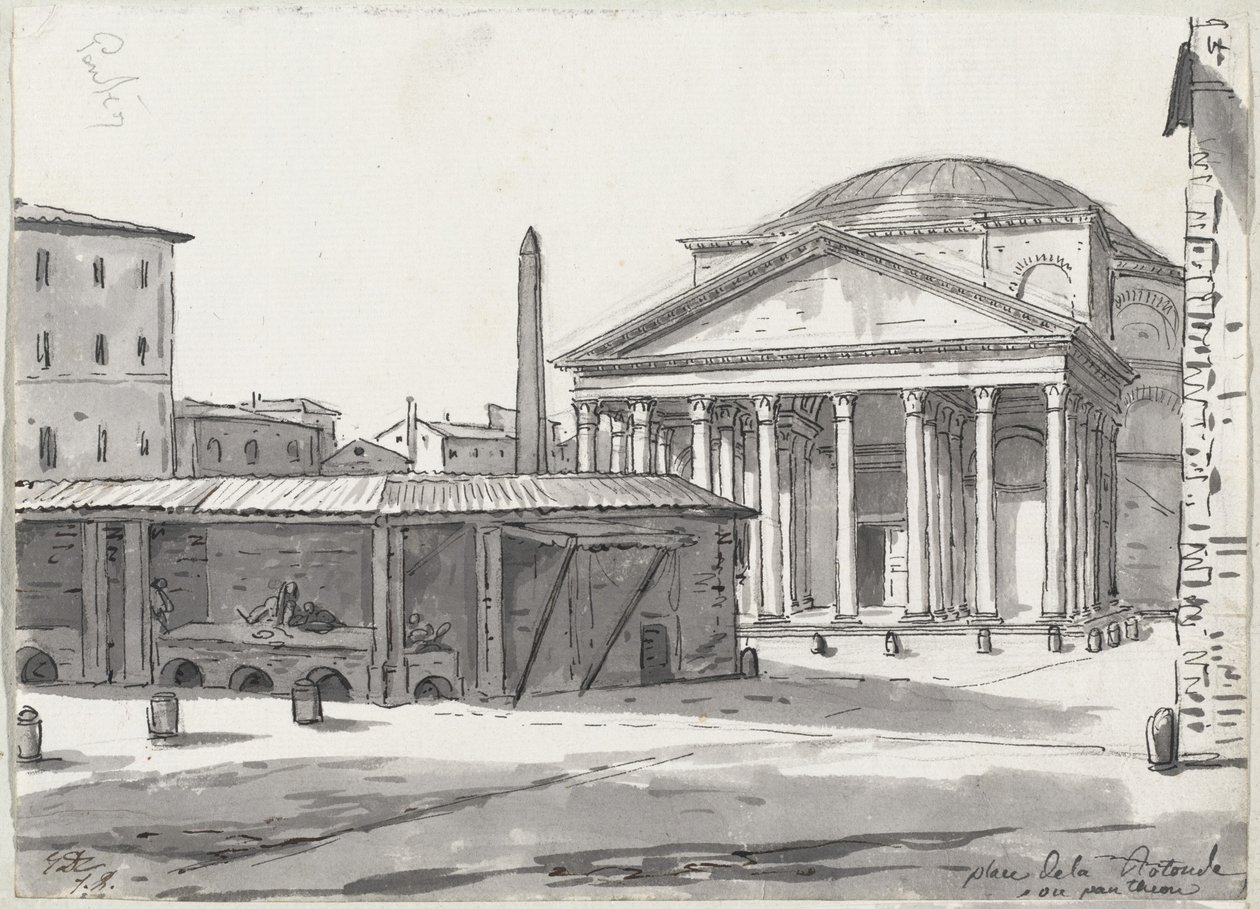 Pantheon Piazzalta nähtynä tekijältä Jacques Louis David