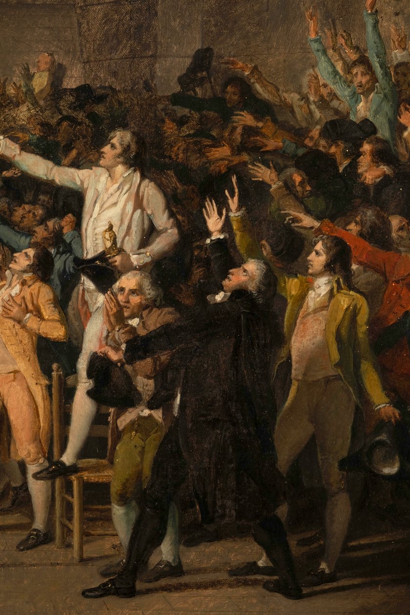 Tenniskentän vala, 20. kesäkuuta 1789, yksityiskohta tekijältä Jacques Louis David