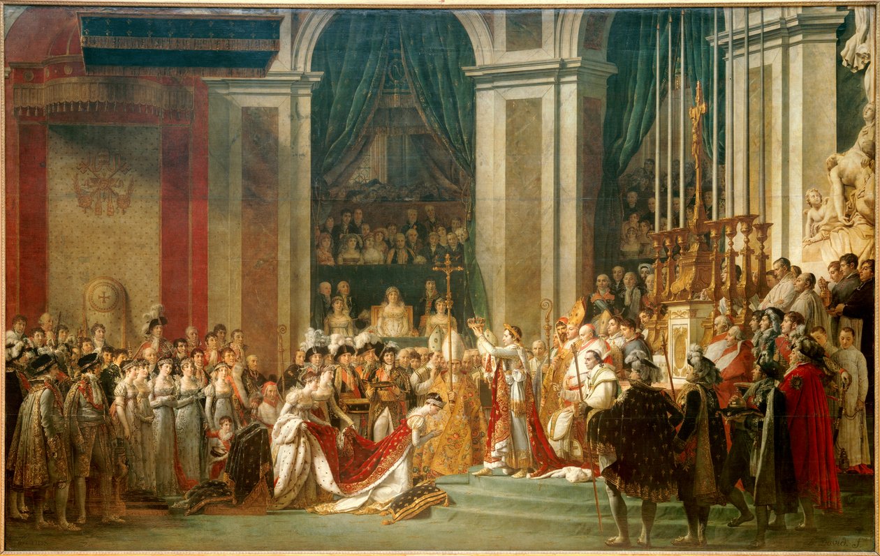 Keisari Napoleon I:n vihkiminen ja keisarinna Josephinen kruunaus tekijältä Jacques Louis David