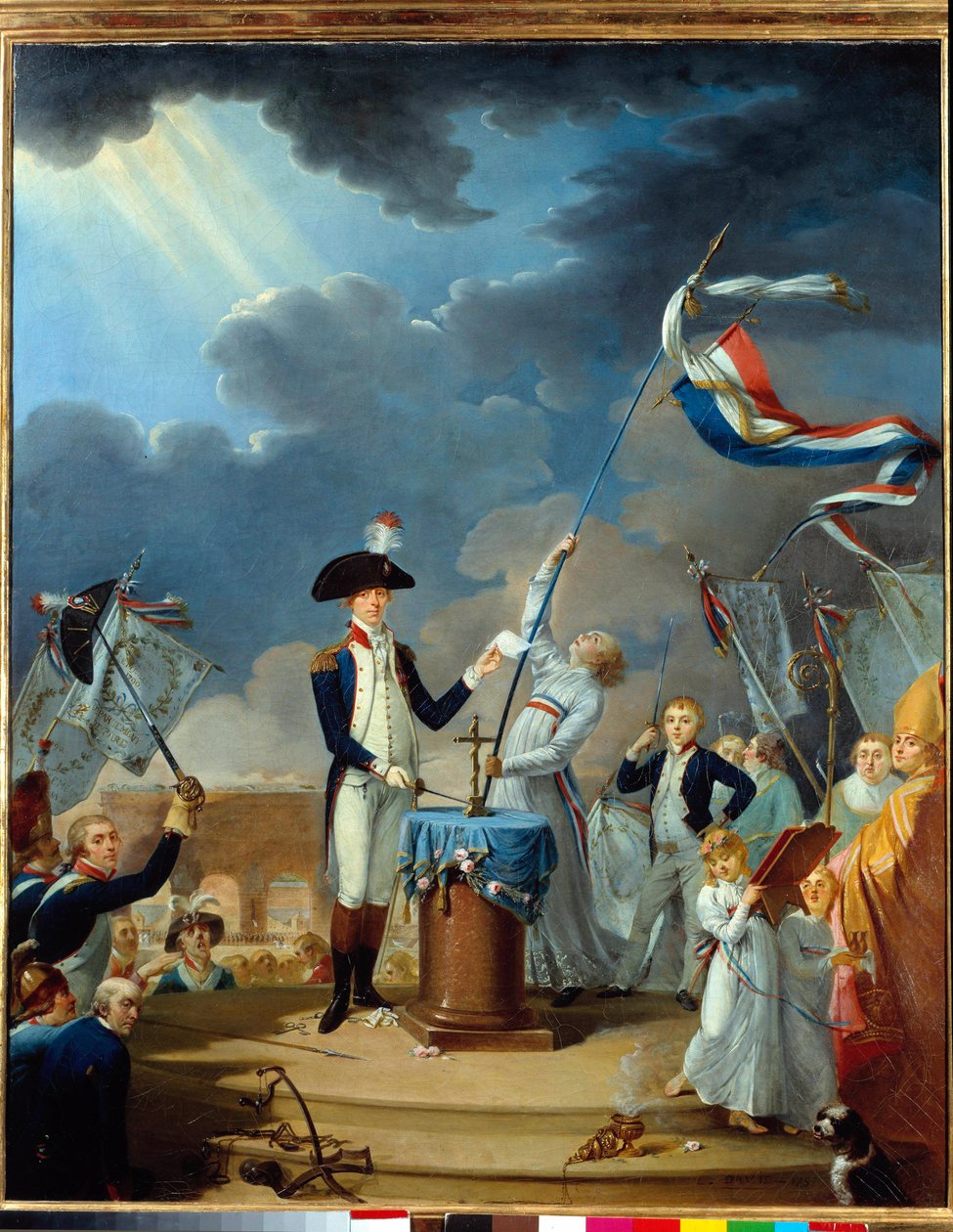 La Fayetten (Lafayette) vala liiton juhlissa 14. heinäkuuta tekijältä Jacques Louis David