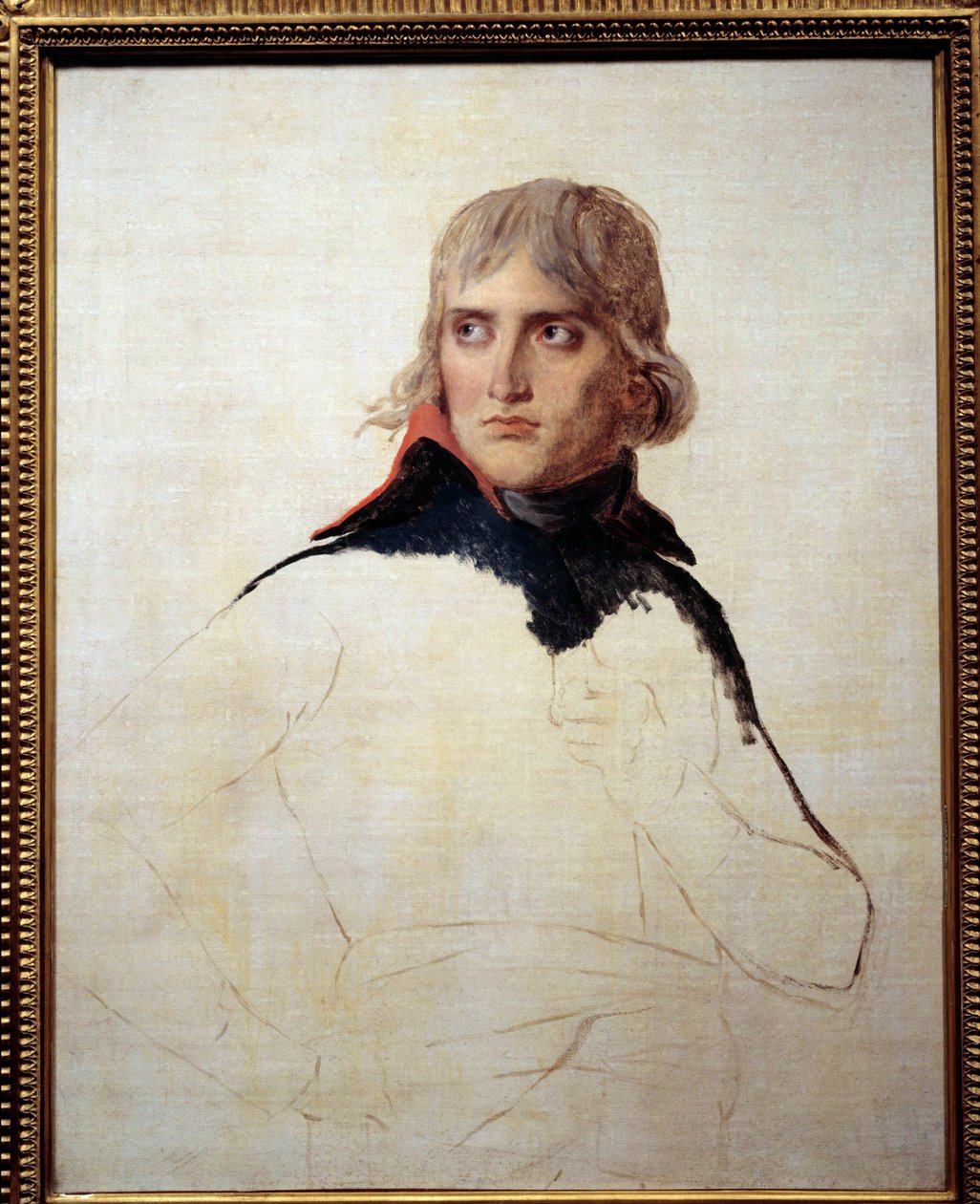 Keskeneräinen muotokuva Napoleon Bonapartesta (1769-1821) Louis Davidin (1748-1825) Yleismaalauksessa Noin 1798. Dim. 0,81x0,65 m. tekijältä Jacques Louis David