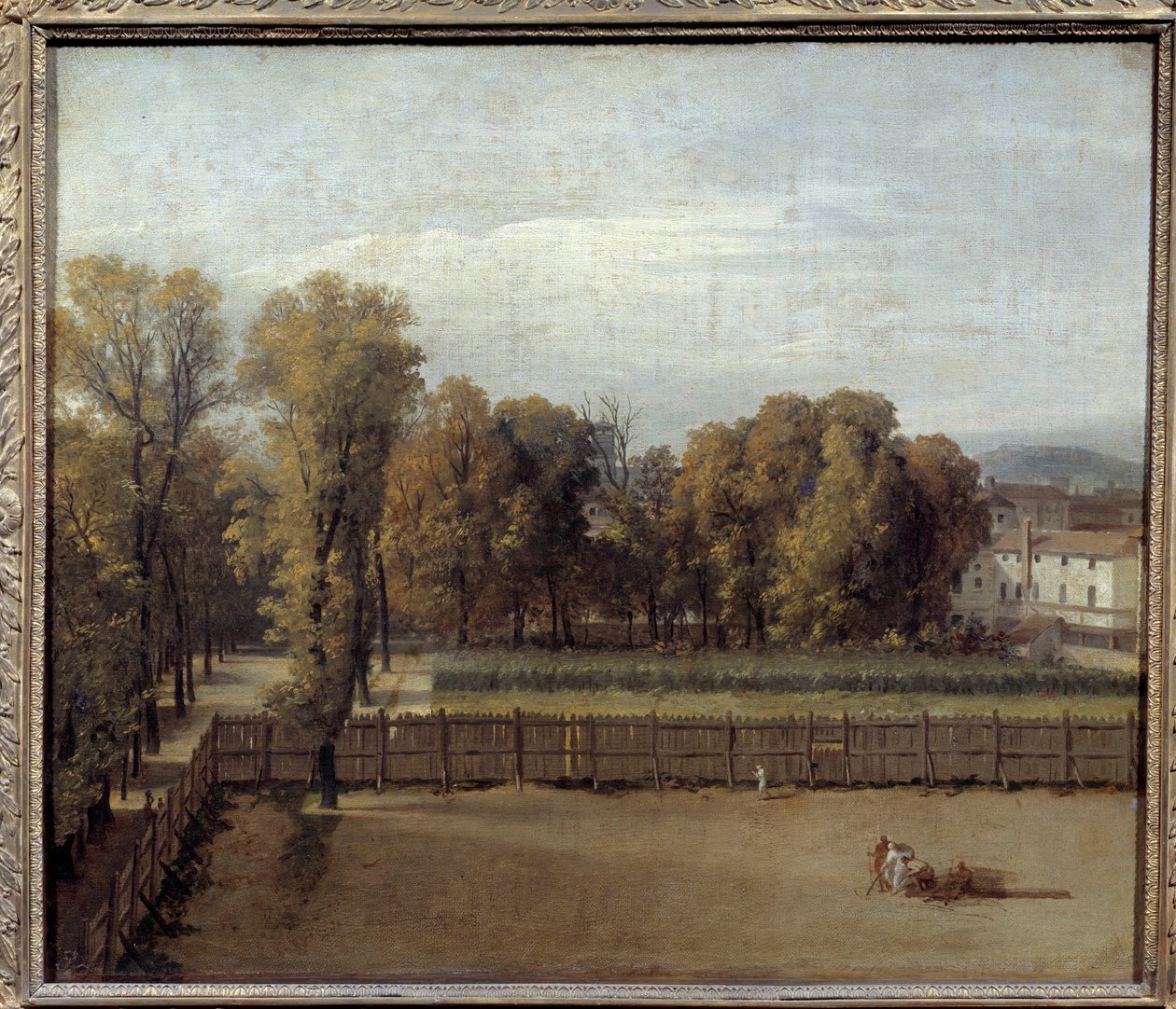 Näkymä Luxemburgin puutarhaan Pariisissa Louis Davidin (1748-1825) maalaus. 1794. Su. 0,55 x 0,65 tekijältä Jacques Louis David