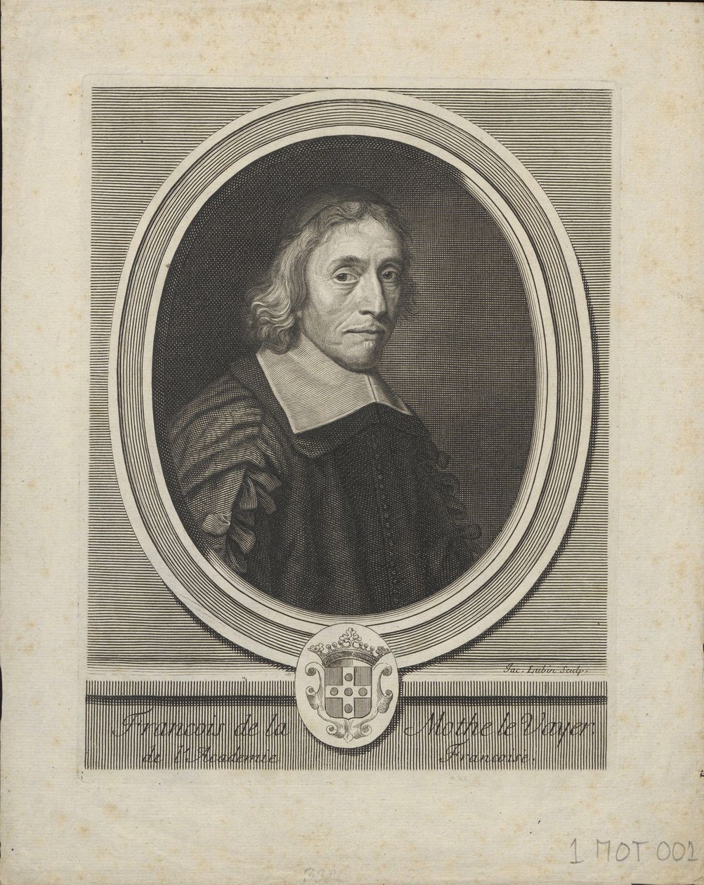 Muotokuva Francois de La Mothe le Vayerista 1588-1672, n. 1695 tekijältä Jacques Lubin
