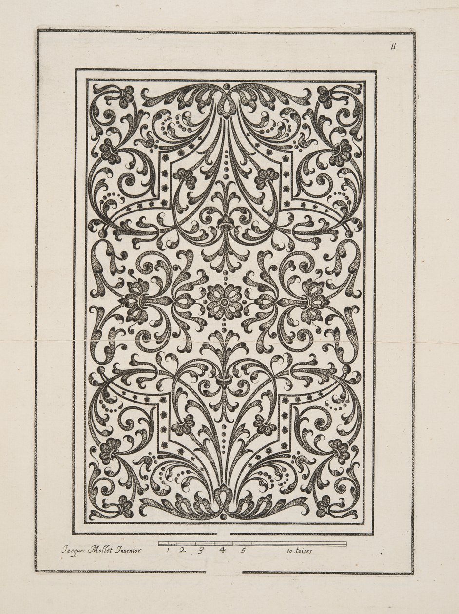 Design for Parterre, Theater des Plans et Jardinages, pub.1652 (kaiverrus) tekijältä Jacques Mollet