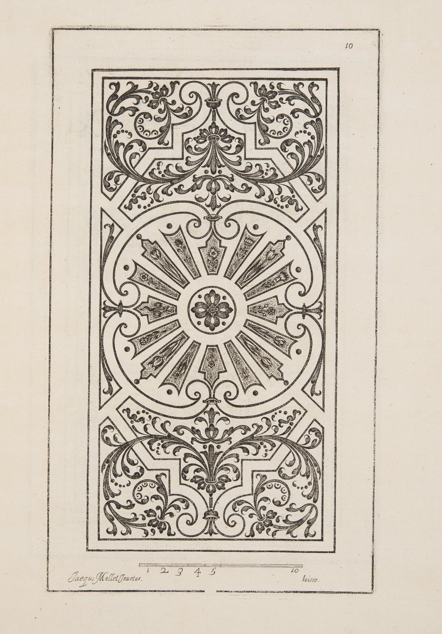 Design for Parterre, Theater des Plans et Jardinages, pub.1652 (kaiverrus) tekijältä Jacques Mollet
