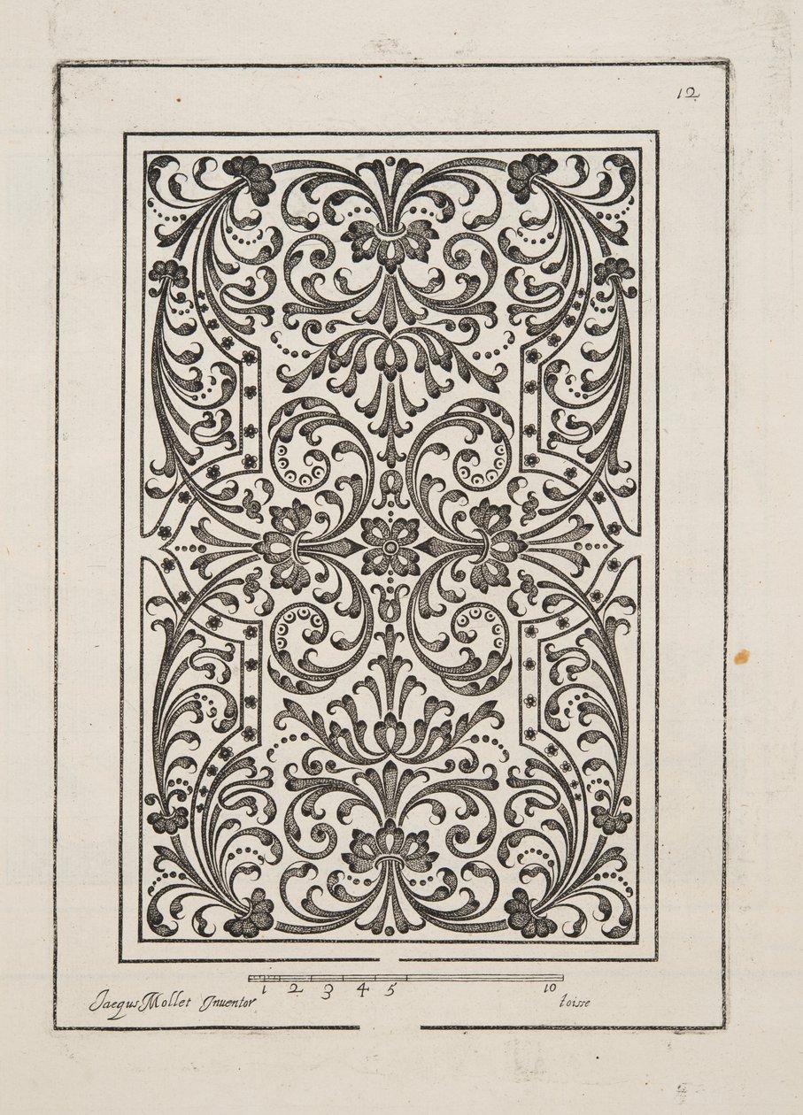 Design for Parterre, Theater des Plans et Jardinages, pub.1652 (kaiverrus) tekijältä Jacques Mollet