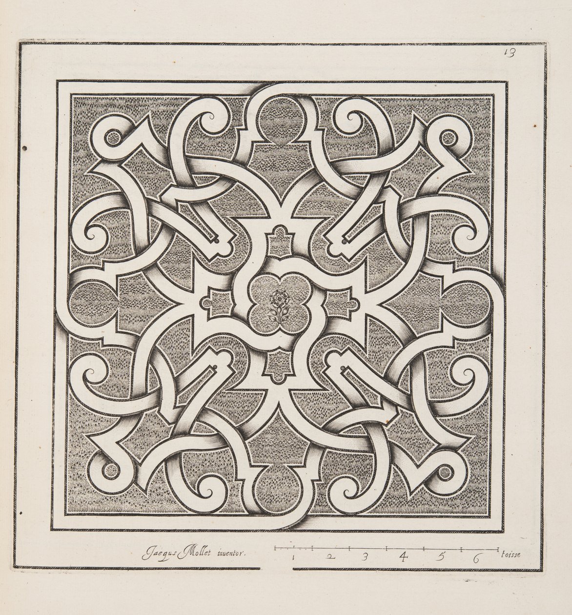 Design for Parterre, Theater des Plans et Jardinages, pub.1652 tekijältä Jacques Mollet