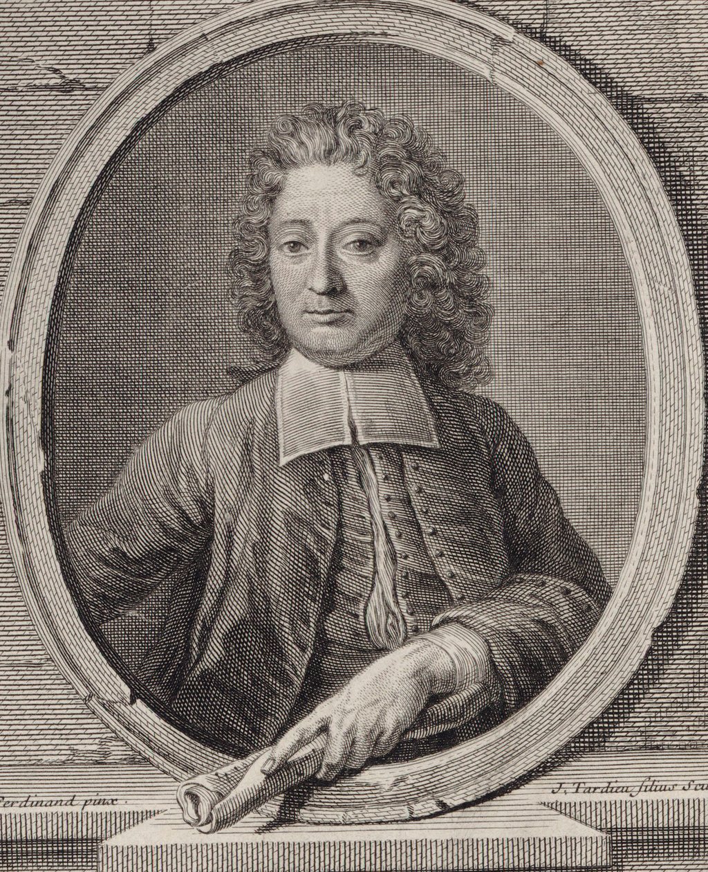 Muotokuva säveltäjä Jean-François Lallouettesta 1651-1728. tekijältä Jacques Nicolas Tardieu