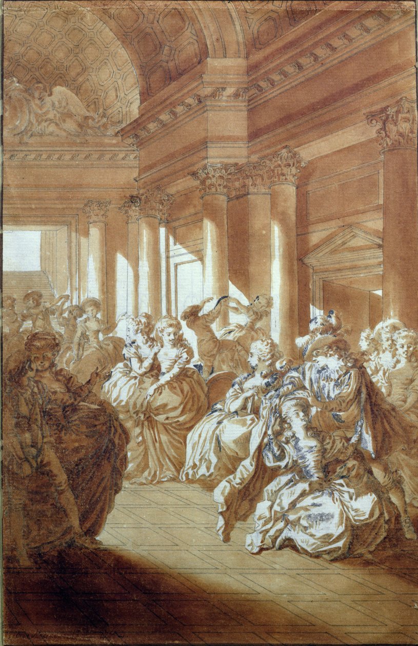 "Hän palauttaa sinut puhtaana ja siveänä miehellesi", kohtaus Pierre-Augustin Caron de Beaumarchaisin (1732-99) 1785 Figaron häät IV näytöksestä tekijältä Jacques Philippe Joseph de Saint Quentin