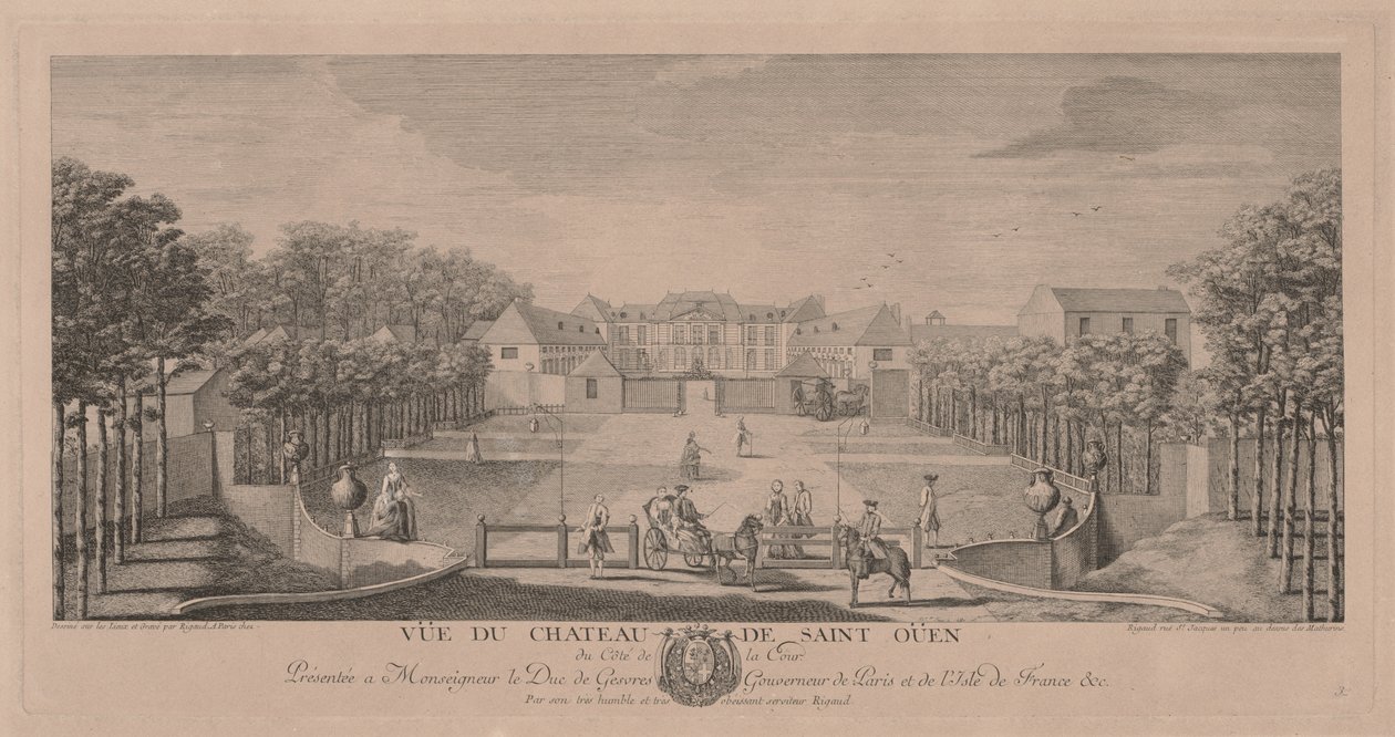 Chateau Saint Ouen tuomioistuimesta. tekijältä Jacques Rigaud