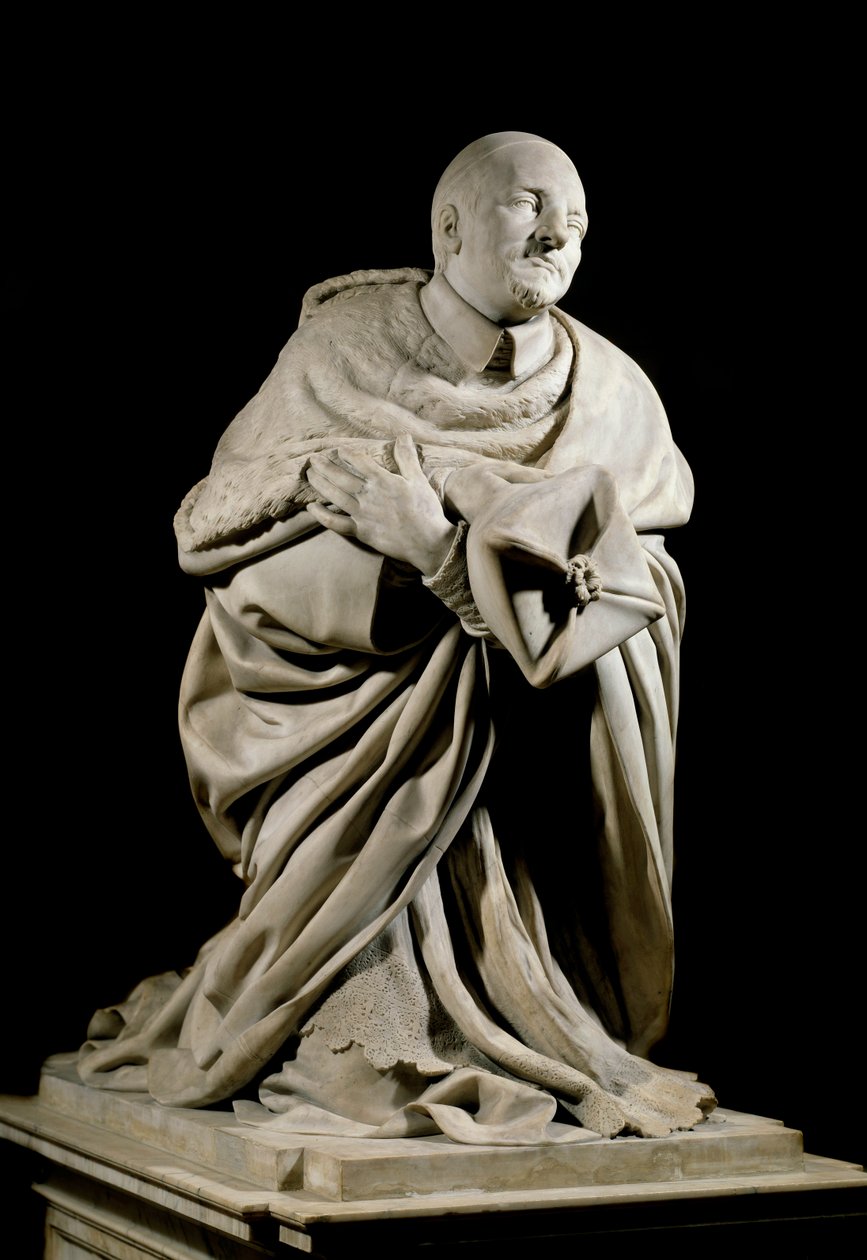 Muistomerkki kardinaali Pierre de Berullelle (1575-1629), Oratorion Seculieren seurakunnan perustajalle. Jacques Sarazinin (1592-1660) ja Charles Lestocardin (1600-luku) marmoriveistos. Aurinko 2,1 m Pariisi, Musee du Louvre tekijältä Jacques Sarazin