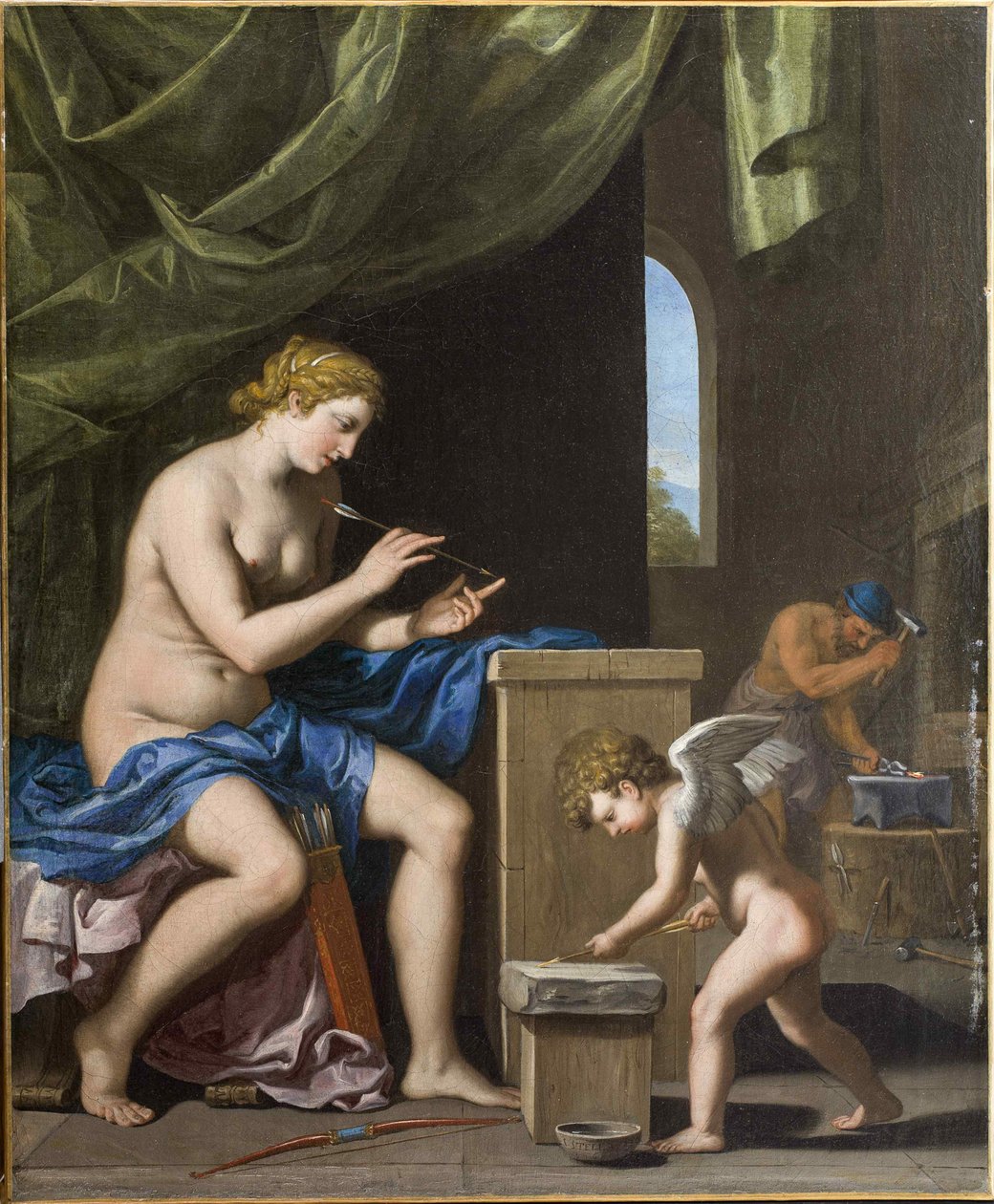 Vulcan takoo nuolet Cupidille, c. 1645. tekijältä Jacques Stella