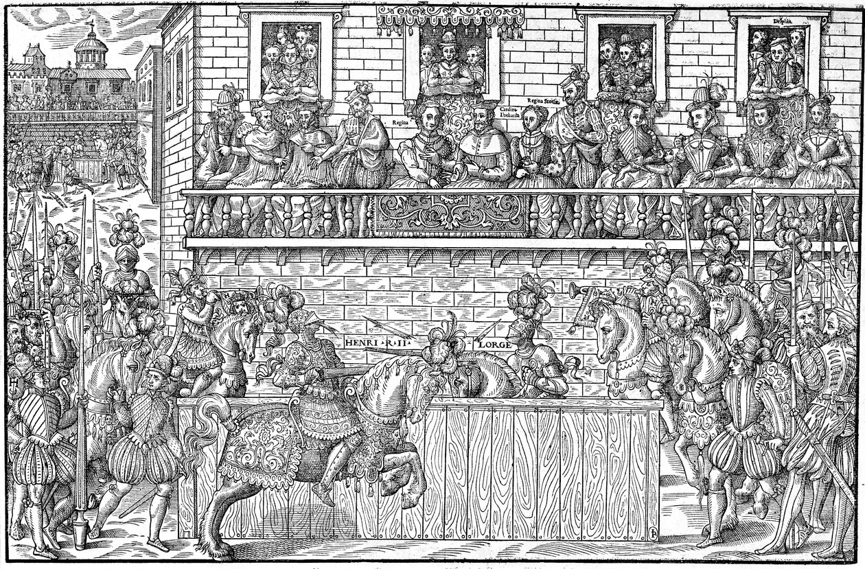 Turnaus, jossa Henri II haavoittuu kuolettavasti, 1559 tekijältä Jacques Tortorel