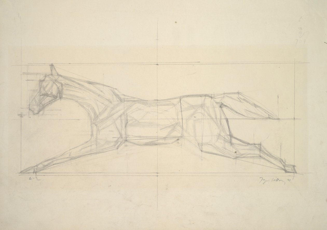Jockey Series, nro 2 (hevonen sivulta katsottuna) tekijältä Jacques Villon