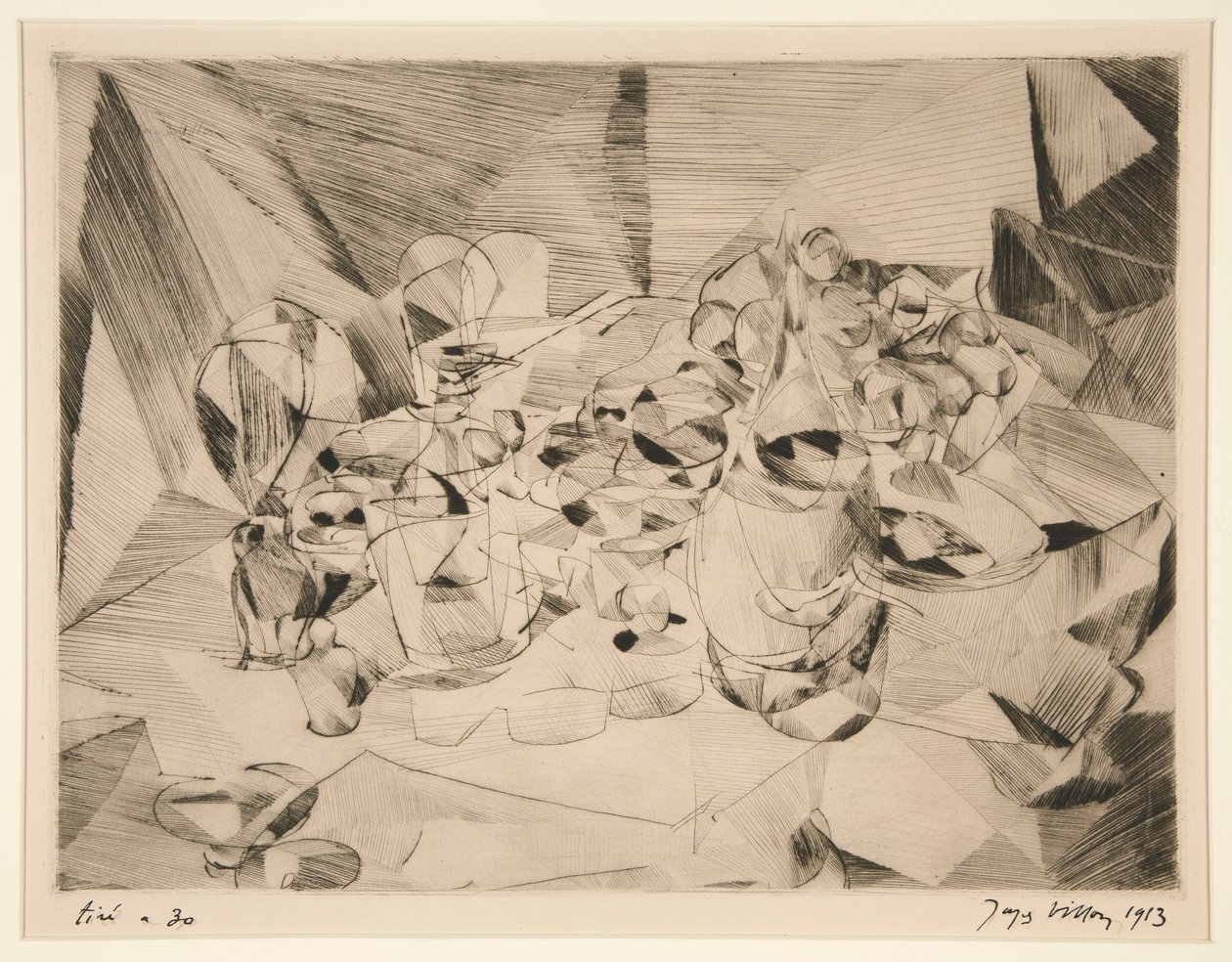 La table servie (The Set Table) tekijältä Jacques Villon
