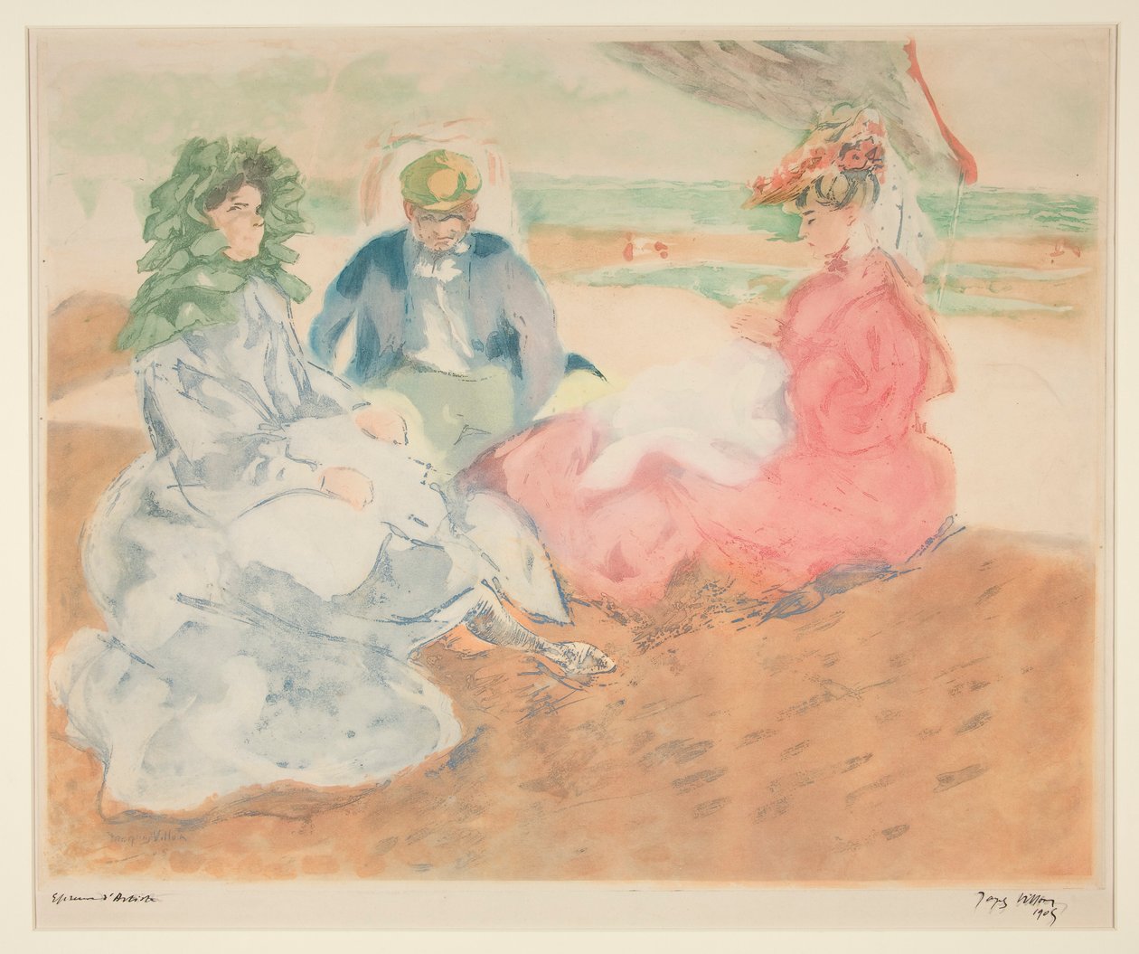 Teltan alla, rannalla (Blonville) tekijältä Jacques Villon