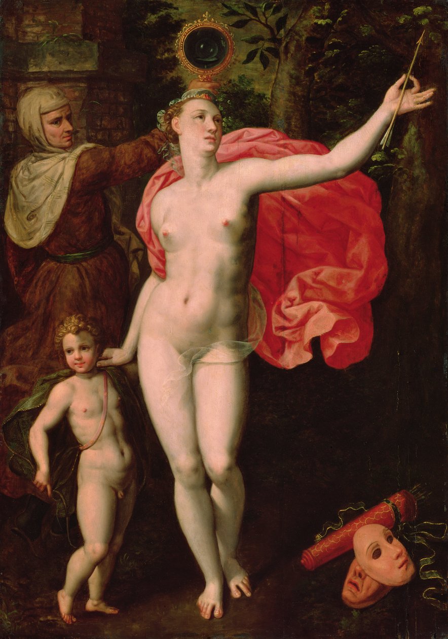 Venus ja Cupid, totuuden allegoria (öljy puulle) tekijältä Jacques de Backer