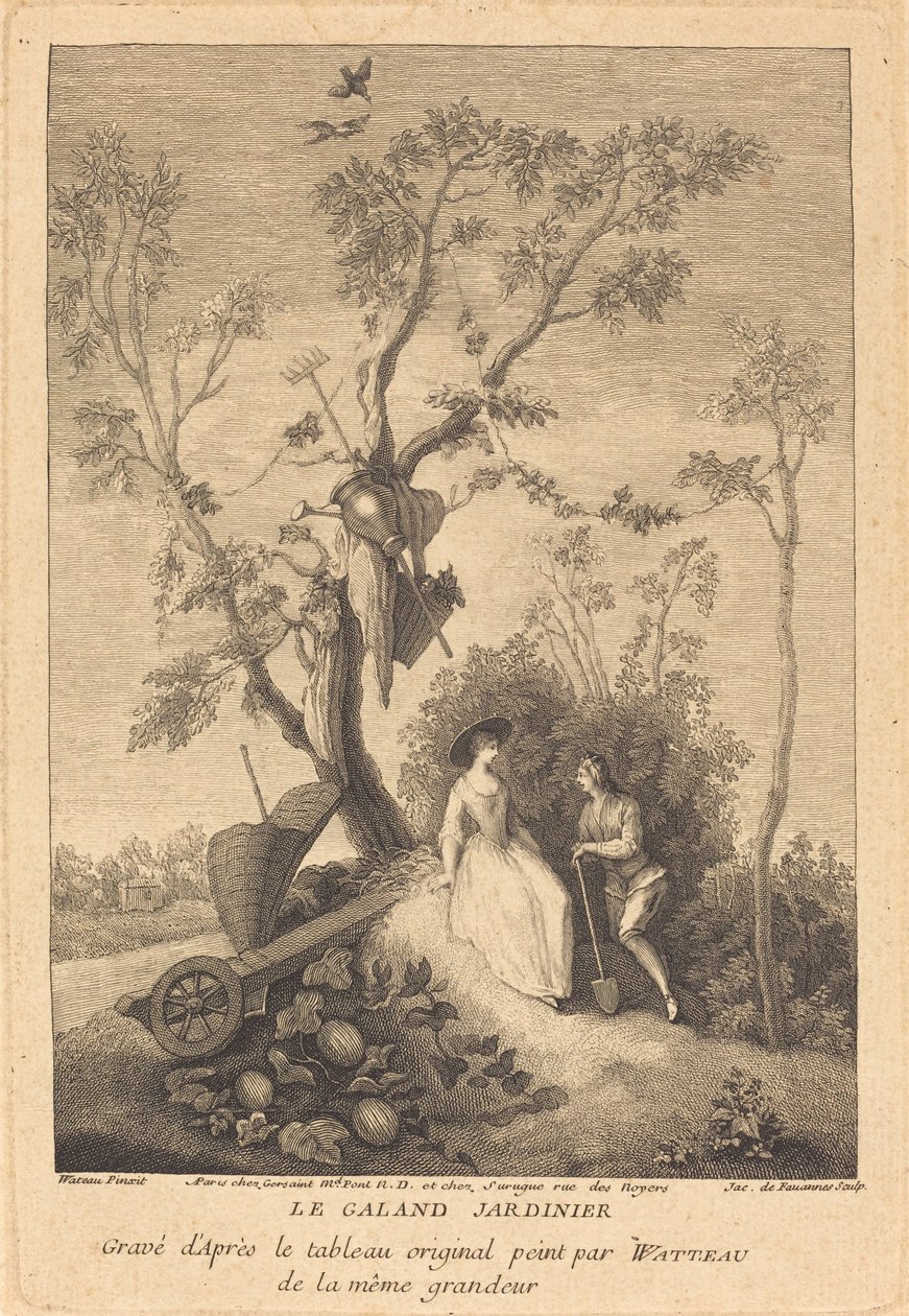 Uljas puutarhuri tekijältä Jacques de Favanne after Antoine Watteau