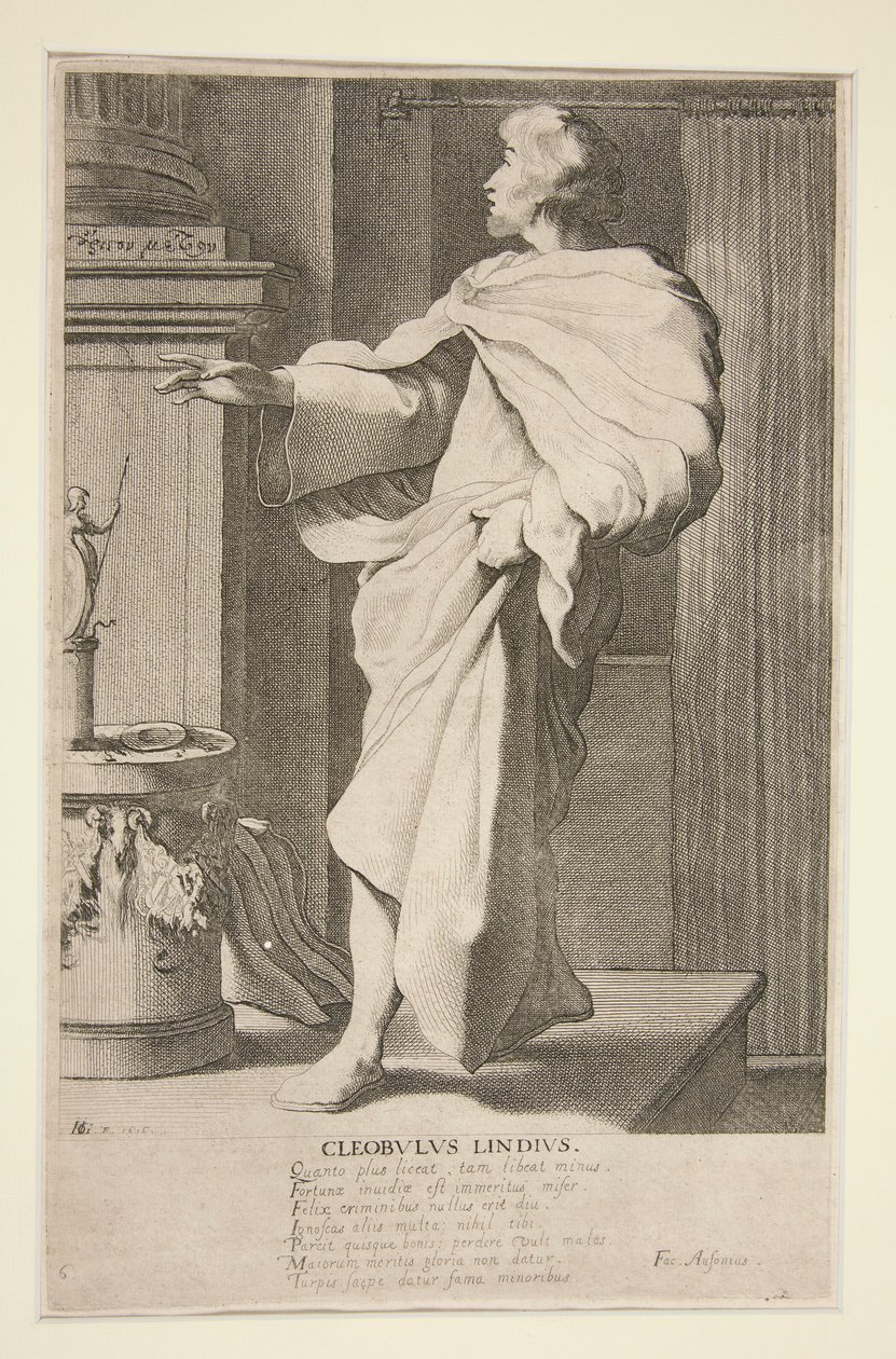 Cleobulus Lindius, #6 sarjasta Kreikan seitsemän viisasta tekijältä Jacques de Gheyn III