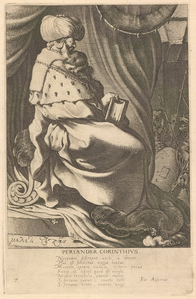 Periander Corinthius, #7 sarjasta Kreikan seitsemän viisasta tekijältä Jacques de Gheyn III