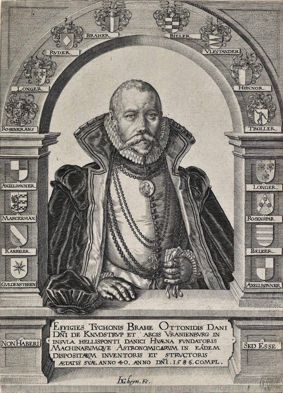 Tähtitieteilijä Tycho Brahen muotokuva (ilman hattua) tekijältä Jacques de Gheyn II