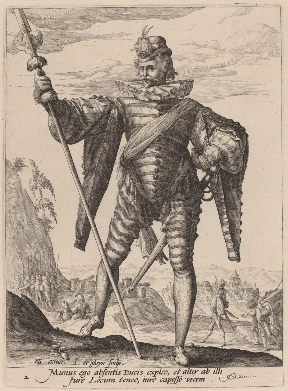 Everstiluutnantti tekijältä Jacques de Gheyn II after Hendrik Goltzius
